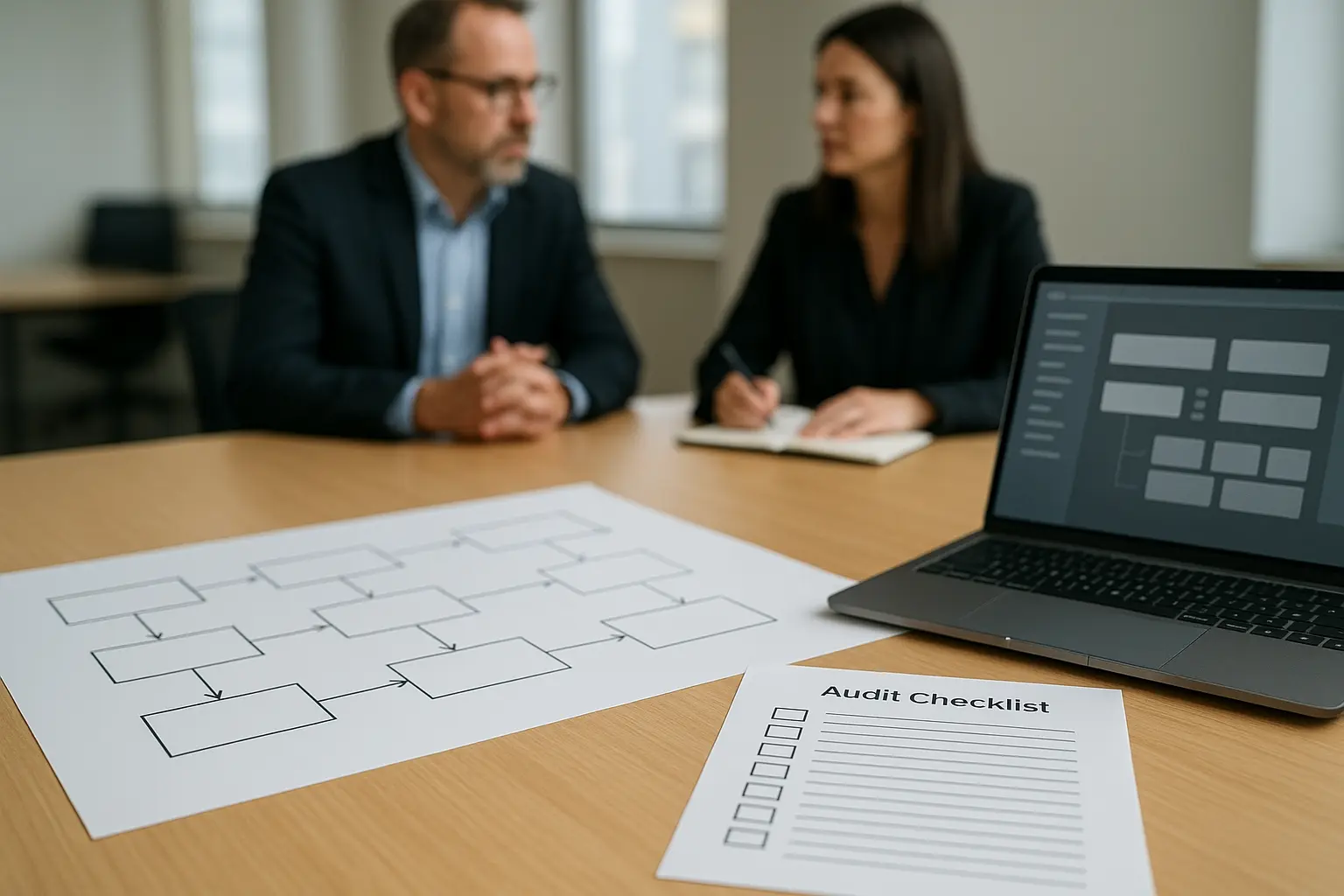 Architekturdiagramm und Auditunterlagen zur Nachweisführung in einer Cloud-Prüfungssituation
