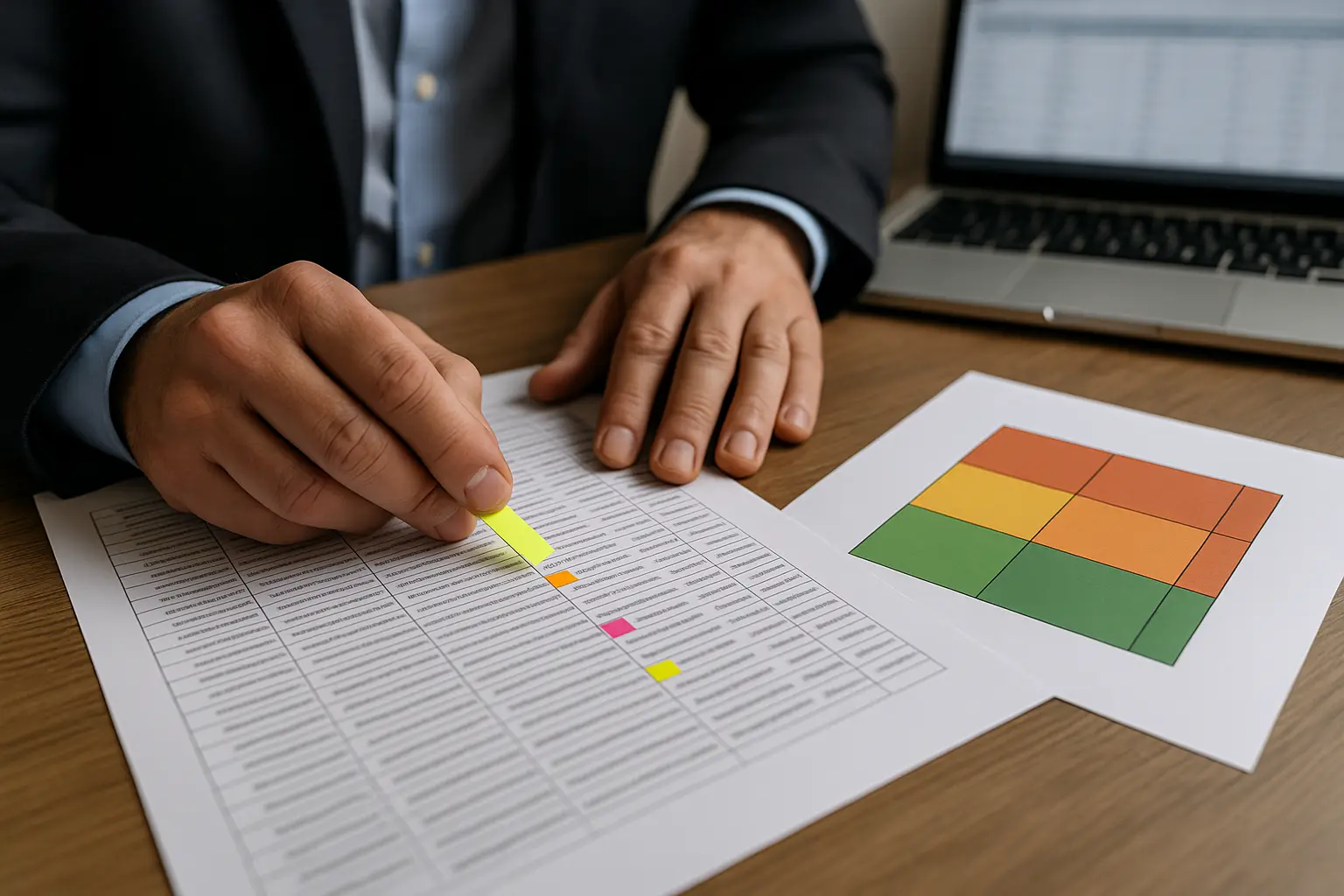 Risikoregister und unbeschriftete Risikomatrix als Vorbereitung für ISO-27001-Nachweise