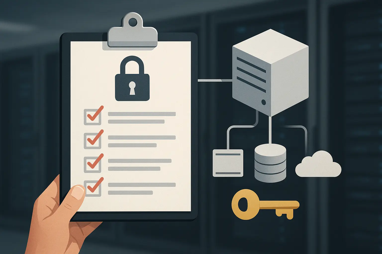 Textfreie Grafik eines IAM-Datenflusses mit Provisioning zu mehreren Systemen